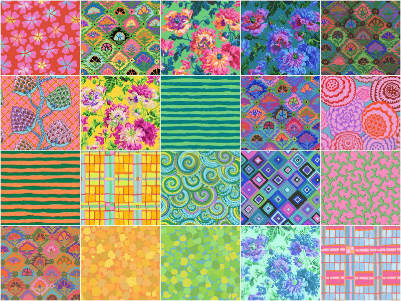Kaffe Fassett Collective - February 2024 - Bright Colorway2 1/2" Strips Alternative View #2