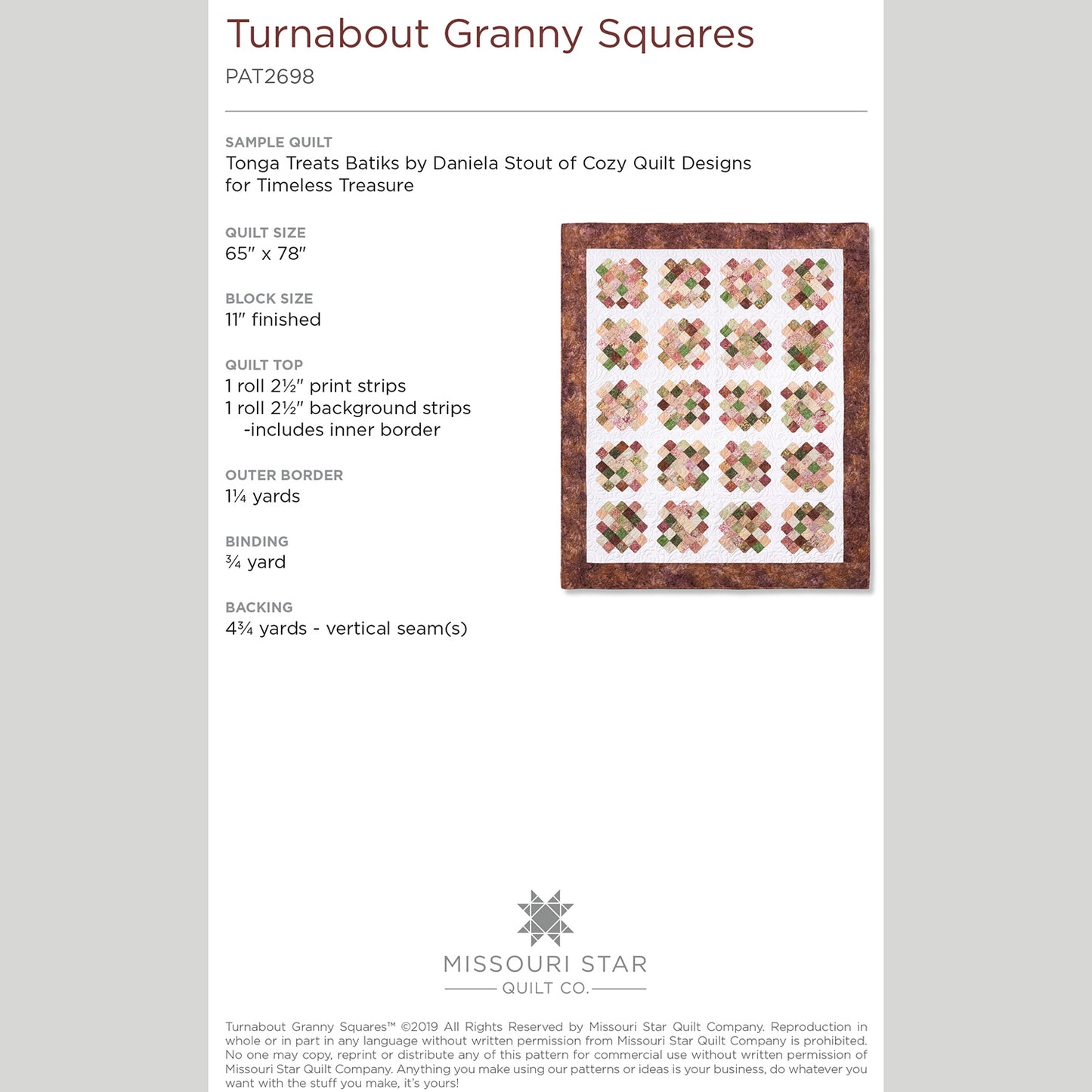 Digital Download - Turnabout Granny Squares Quilt Pattern by Missouri Star Alternative View #1