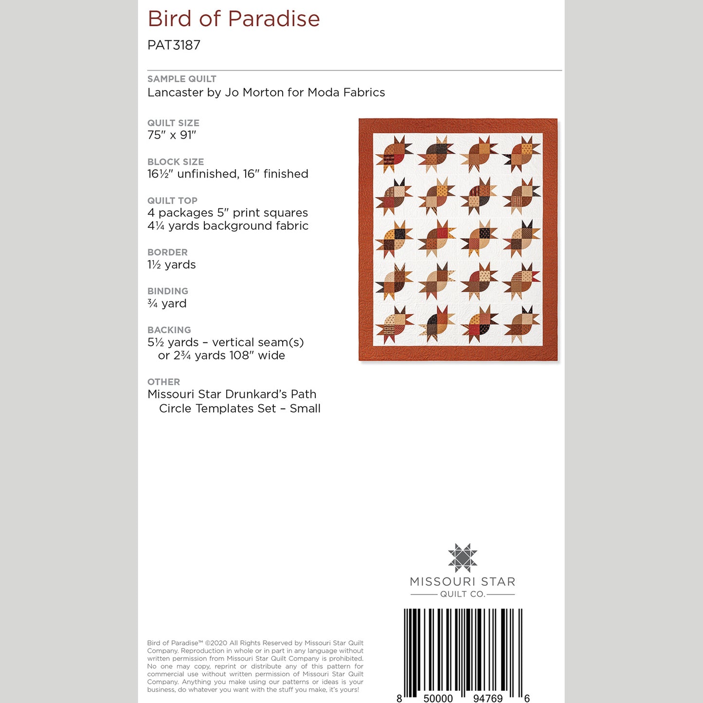 Digital Download - Bird of Paradise Quilt Pattern by Missouri Star Alternative View #1
