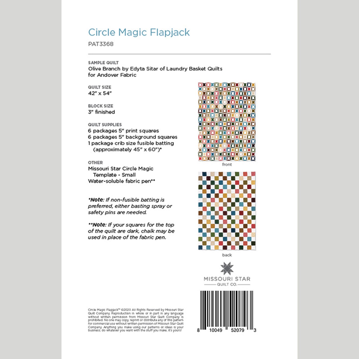 Digital Download - Circle Magic Flapjack Quilt Pattern by Missouri Star Alternative View #1