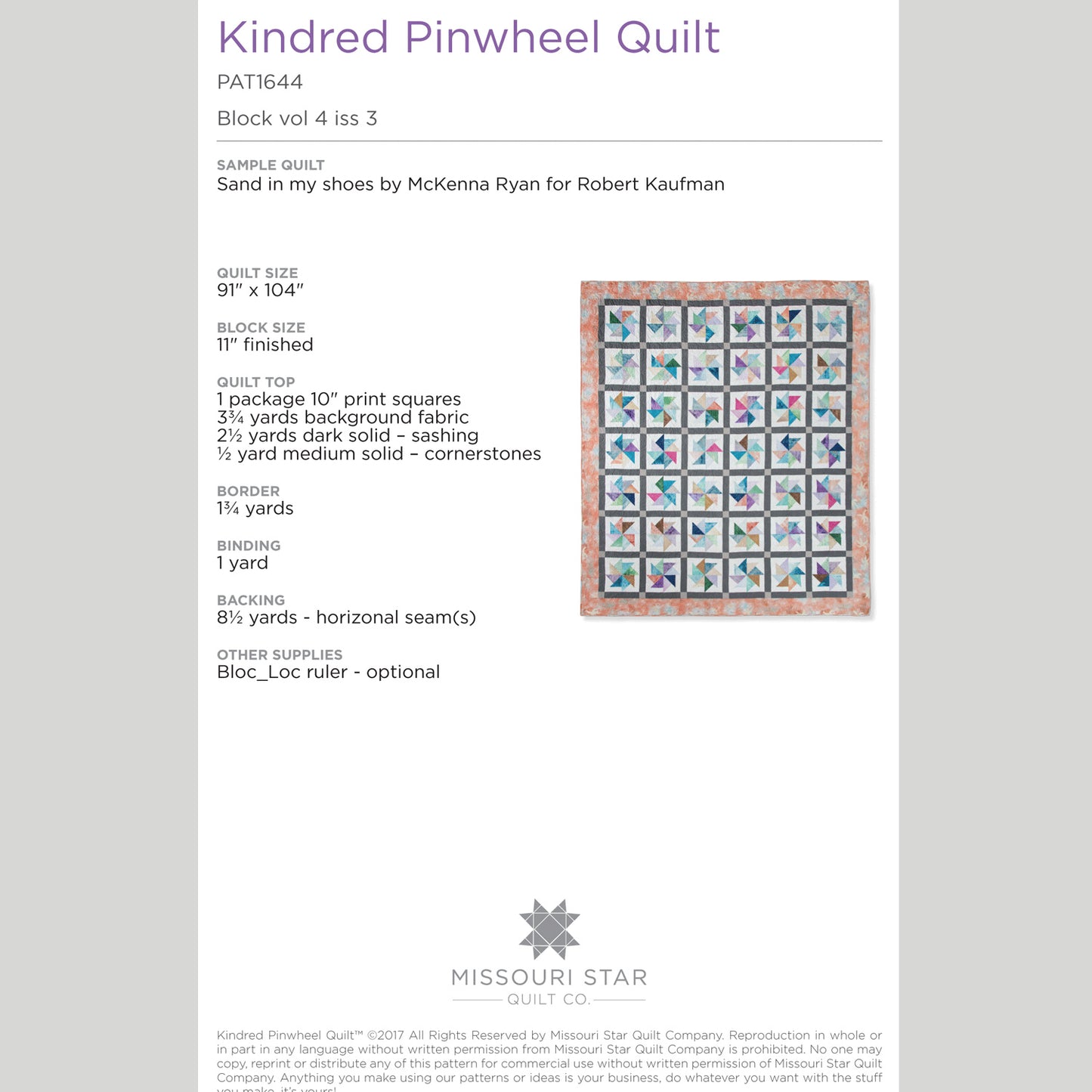 Digital Download - Kindred Pinwheels Pattern by Missouri Star Alternative View #1