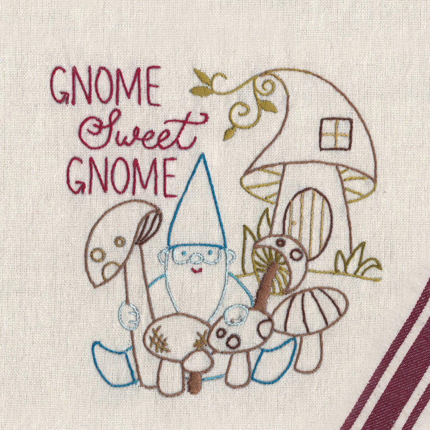 Stitcher's Revolution Gnome Sweet Gnome Iron-On Embroidery Pattern Alternative View #3