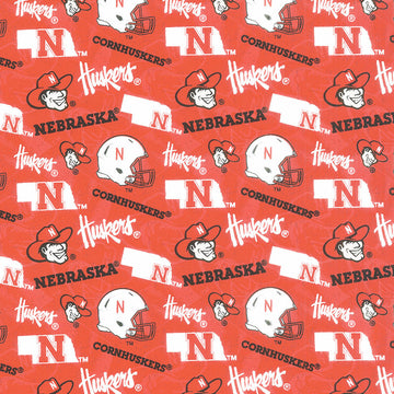 NCAA - Nebraska Tone on Tone Red Yardage Primary Image
