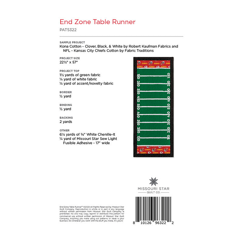Digital Download - End Zone Table Runner by Missouri Star Alternative View #1