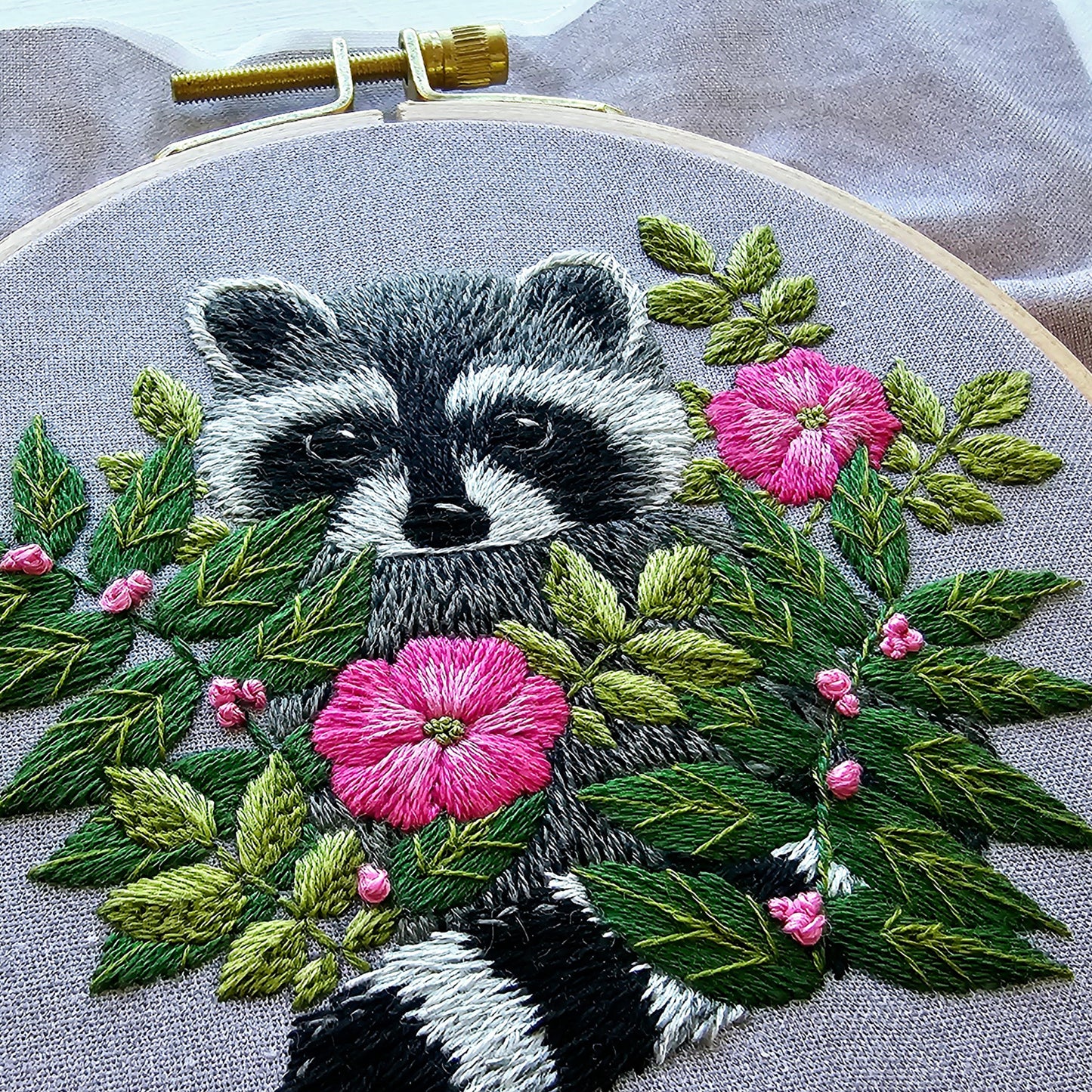 Raccoon Embroidery Kit Primary Image