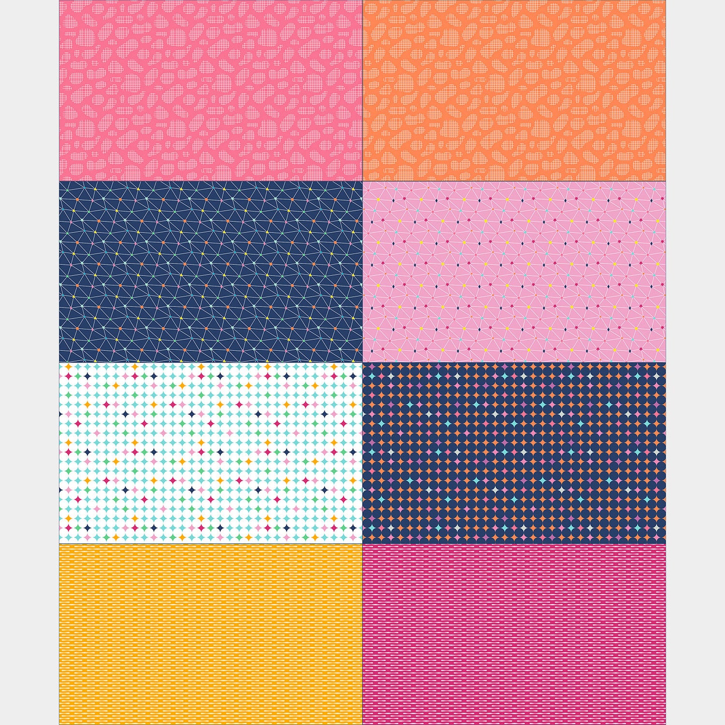 Effervescence (Riley Blake) - Multi Prints Fat Eighth Pink Panel Primary Image