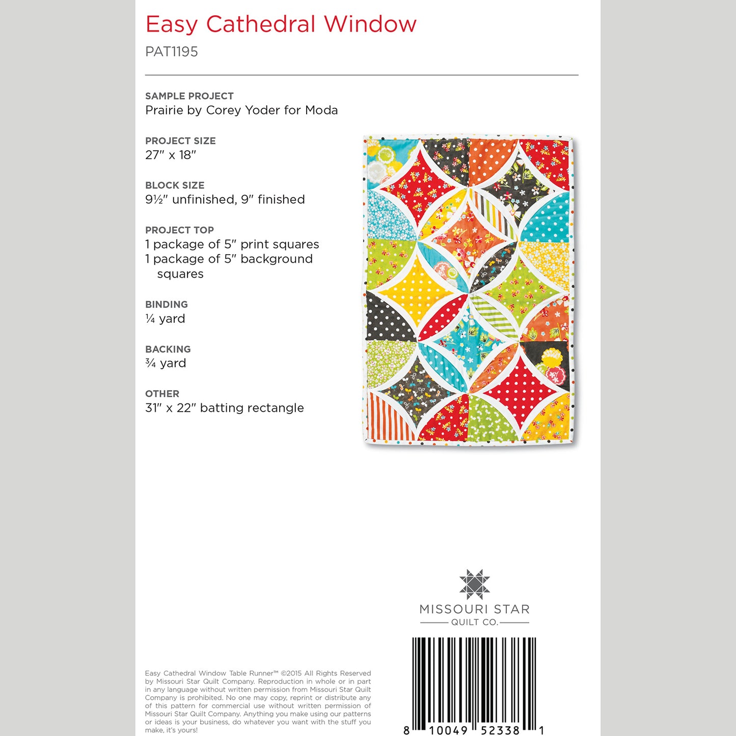 Digital Download - Easy Cathedral Window Quilt Pattern by Missouri Star Alternative View #1