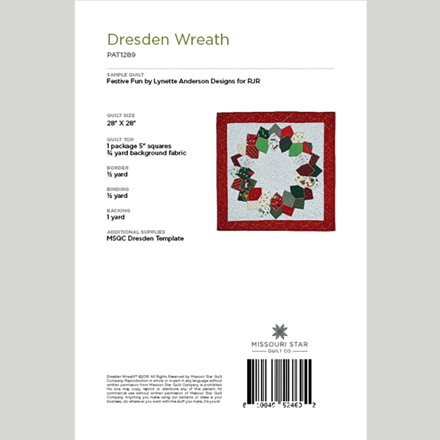 Digital Download - Dresden Wreath Wall Hanging Pattern by Missouri Star Alternative View #1