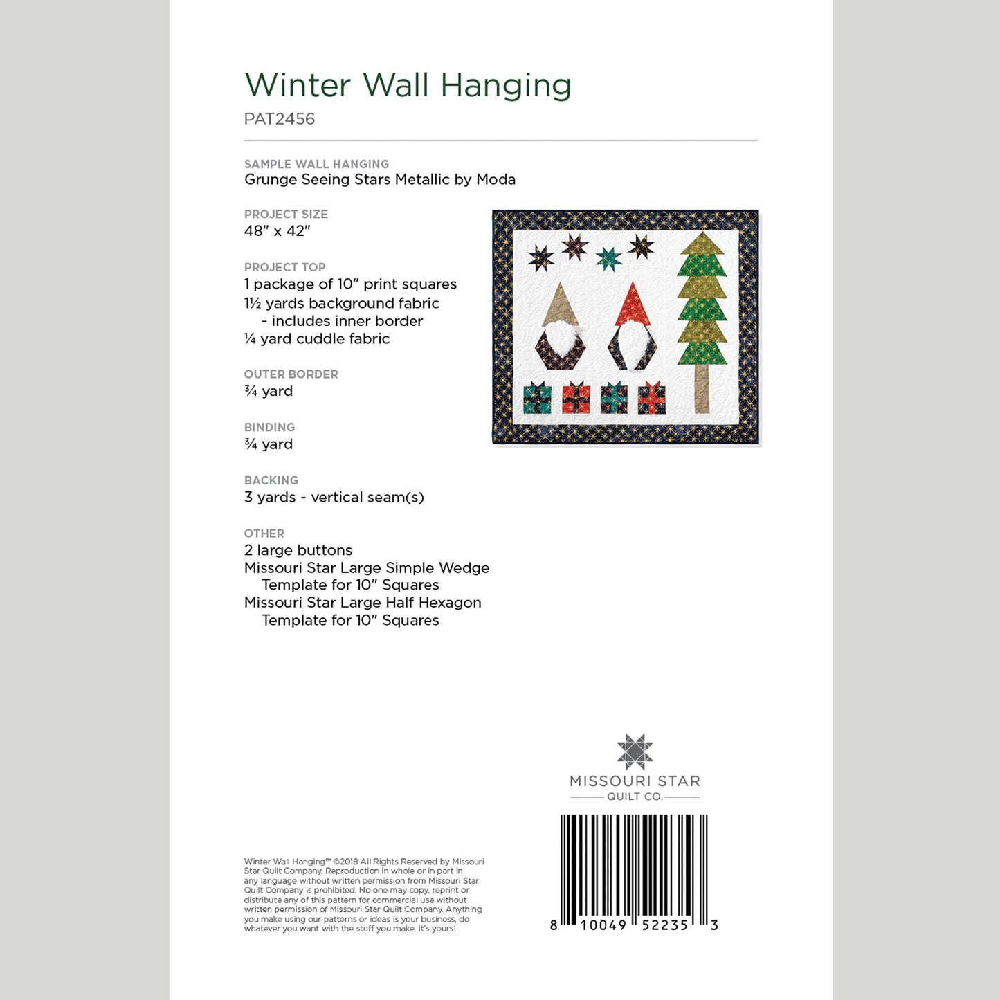 Digital Download - Winter Wall Hanging Pattern by Missouri Star Alternative View #1