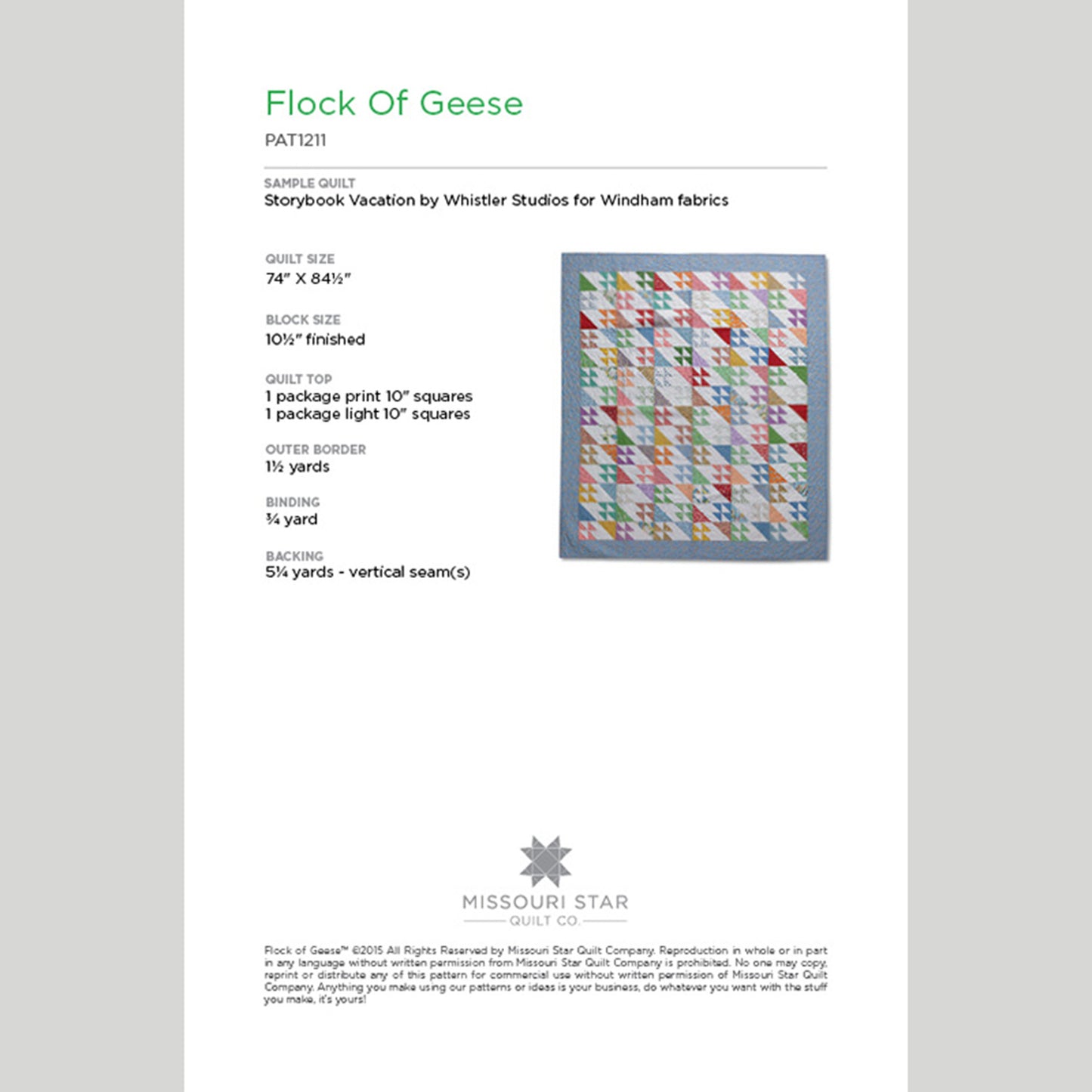 Digital Download - Flock of Geese Quilt Pattern by Missouri Star Alternative View #1