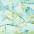 Imperial Collection - Honoka Teal Colorstory Cherry Blossoms Aqua Metallic Yardage
