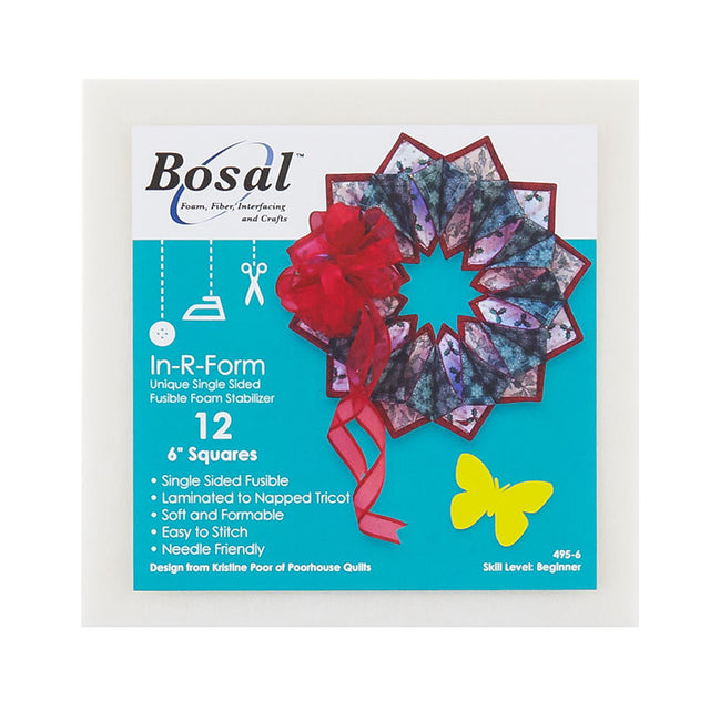 Bosal In-R-Form Single-Sided Fusible Foam Stabilizer- 12 pcs 6" x 6" Primary Image