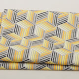 Mellow Yellow - 3D Boxes Dark Gray 2 Yard Cut Primary Image