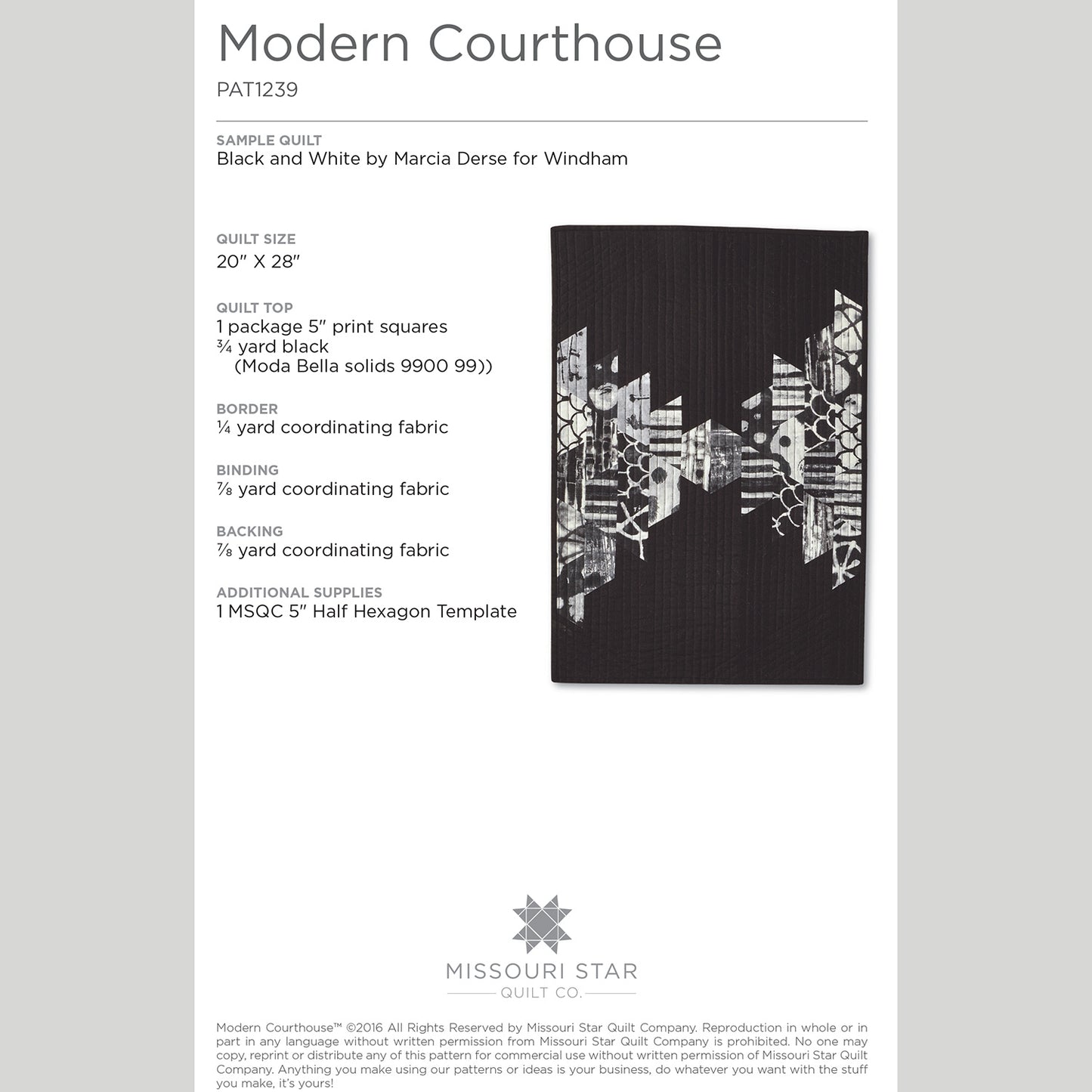 Digital Download - Modern Courthouse Quilt Pattern by Missouri Star Alternative View #1