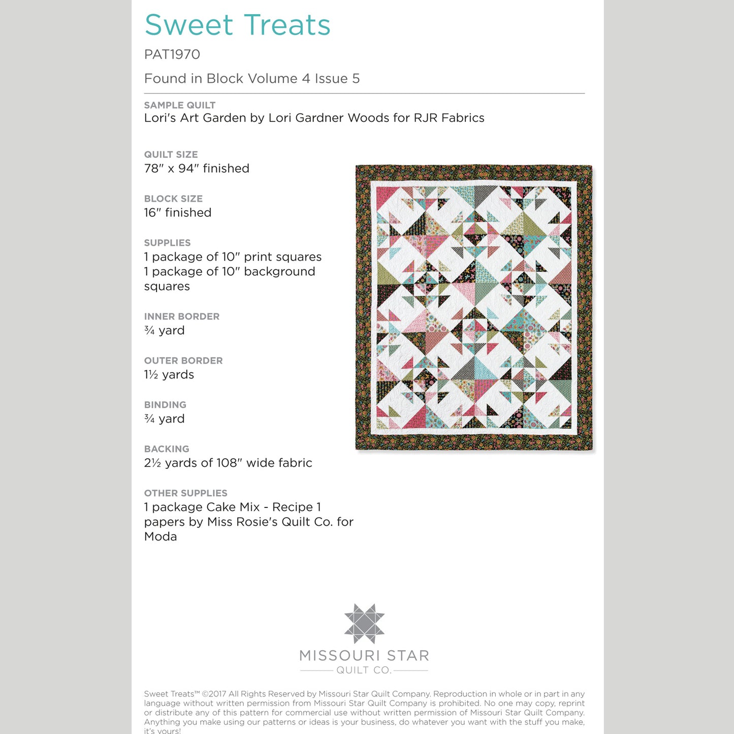 Digital Download - Sweet Treats Pattern by Missouri Star Alternative View #1