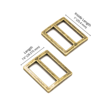 ByAnnie 1" Wide Mouth Flat Slider Antique Brass - Set of Two Primary Image