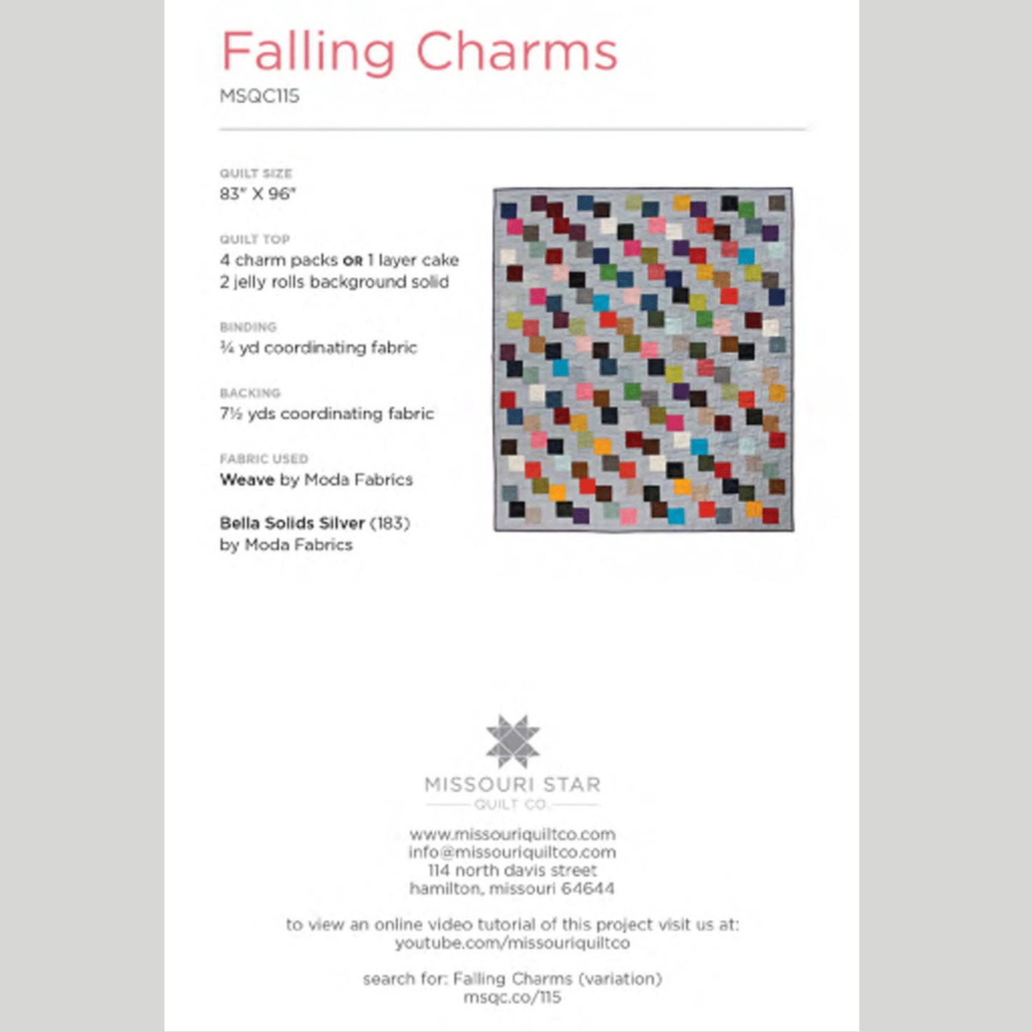Digital Download - Falling Charms Quilt Pattern by Missouri Star Alternative View #1