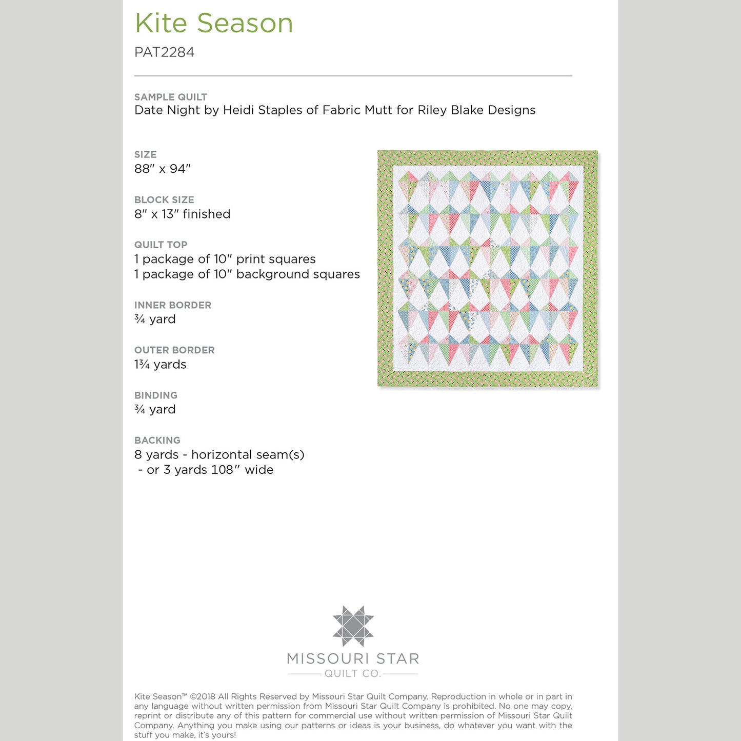 Digital Download - Kite Season Quilt Pattern by Missouri Star Alternative View #1