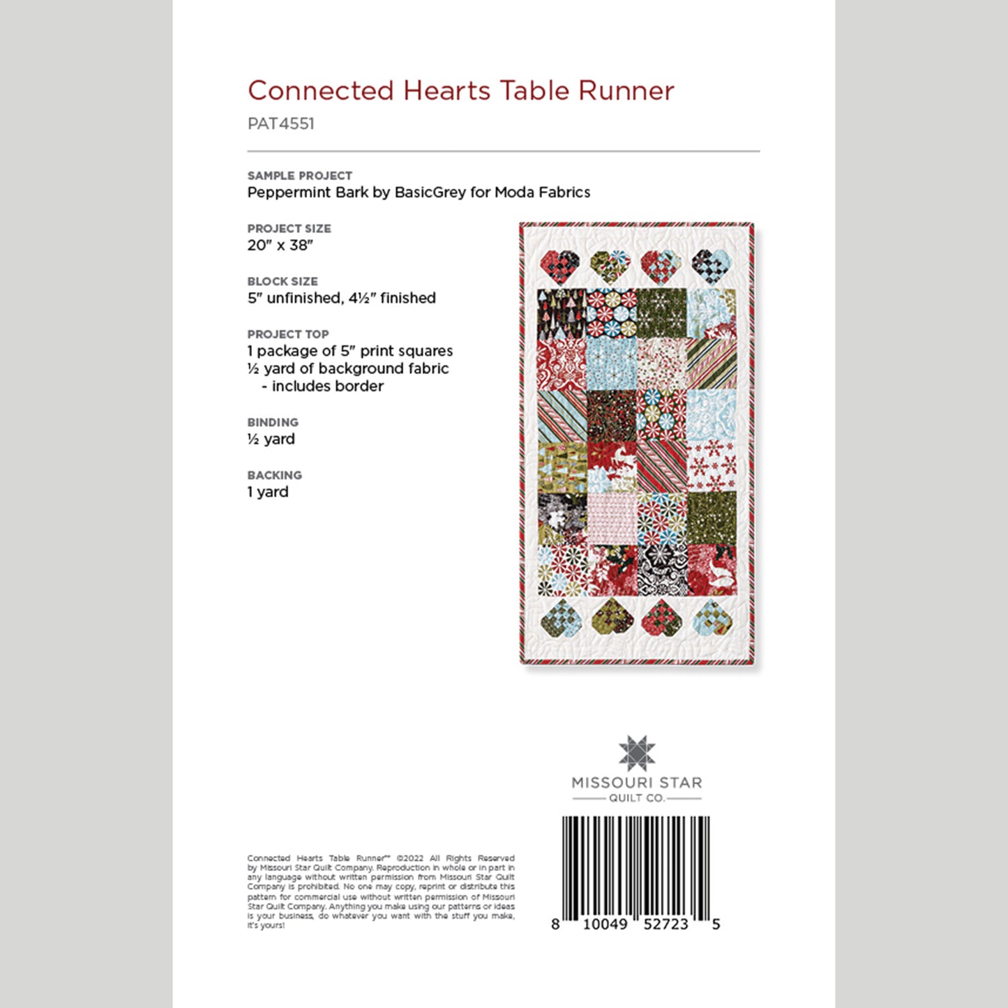 Digital Download - Connected Hearts Table Runner Pattern by Missouri Star Alternative View #1