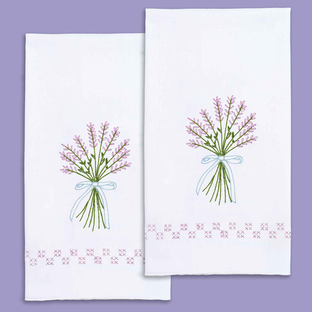Lavender Embroidery Hand Towel Set Primary Image