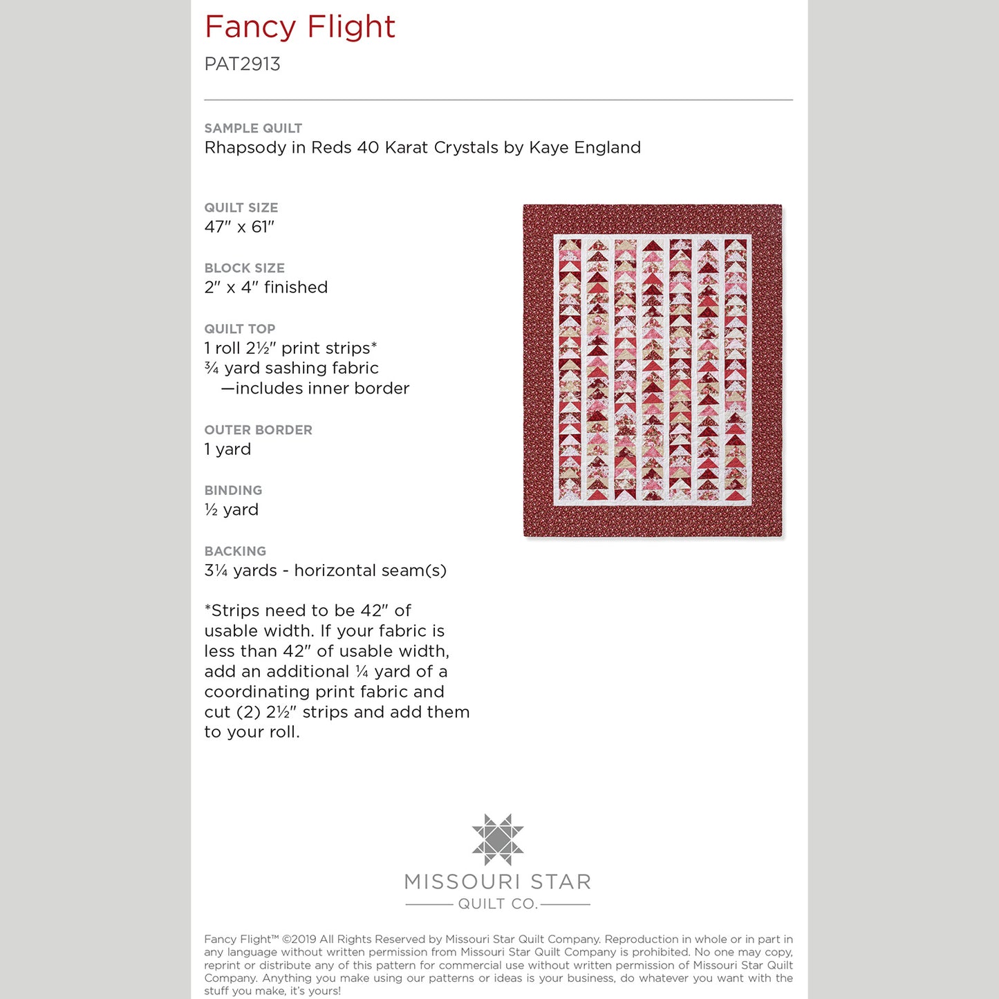 Digital Download - Fancy Flight Quilt Pattern by Missouri Star Alternative View #1