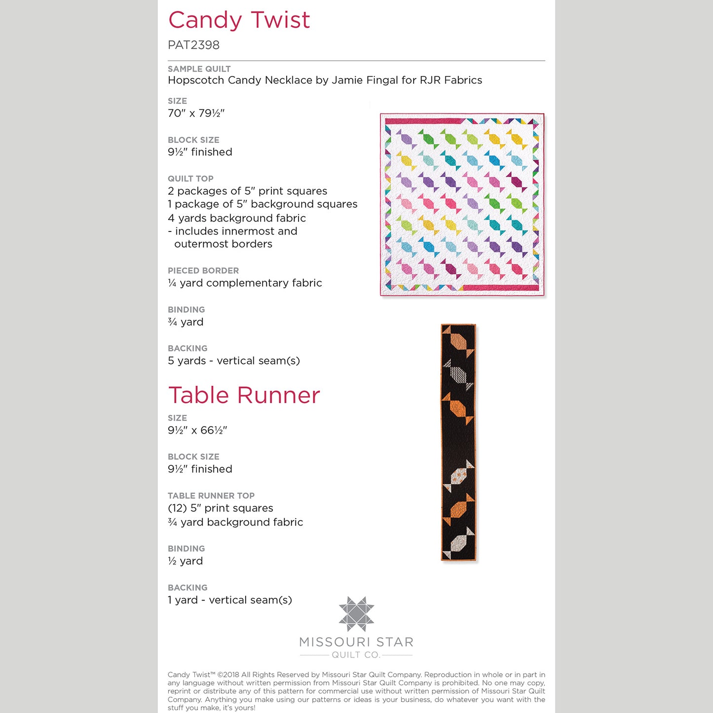 Digital Download - Candy Twist Quilt Pattern by Missouri Star Alternative View #1
