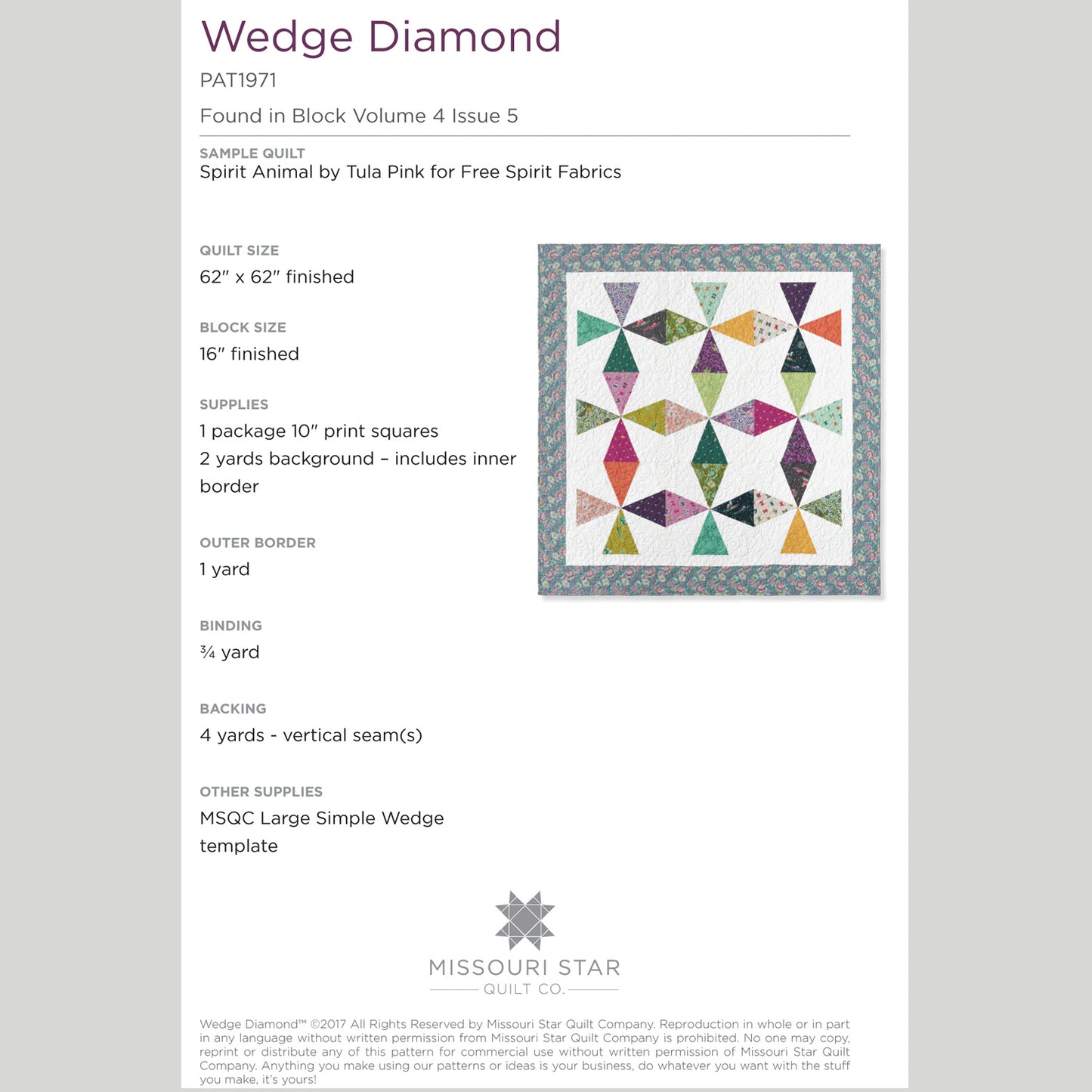 Digital Download - Wedge Diamond Pattern by Missouri Star Alternative View #1