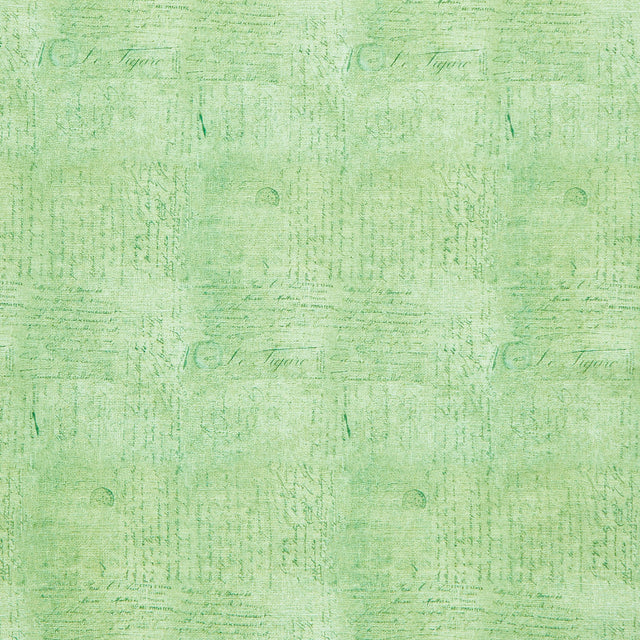 Lemon Bouquet - Handwriting Text On Woven Texture Leaf Yardage Primary Image