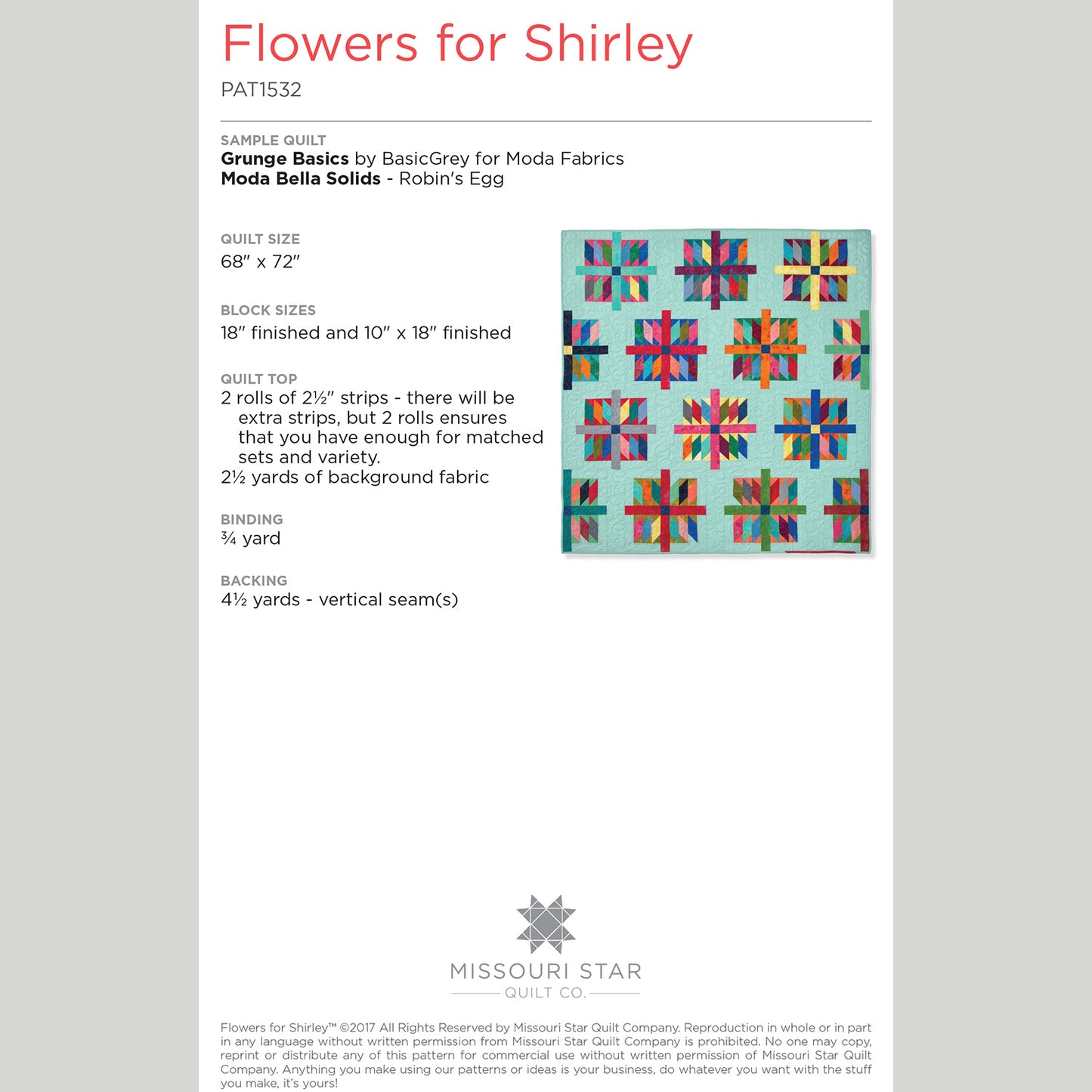 Digital Download - Flowers For Shirley Quilt Pattern by Missouri Star Alternative View #1