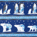 Polar Bear Attitude - Polar Bear Stripe Blue Yardage