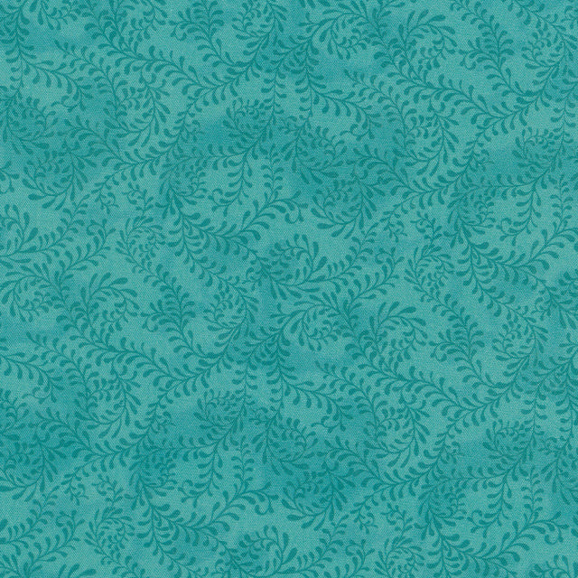 Wilmington Essentials - Swirling Leaves Teal 108" Wide Backing Yardage Primary Image