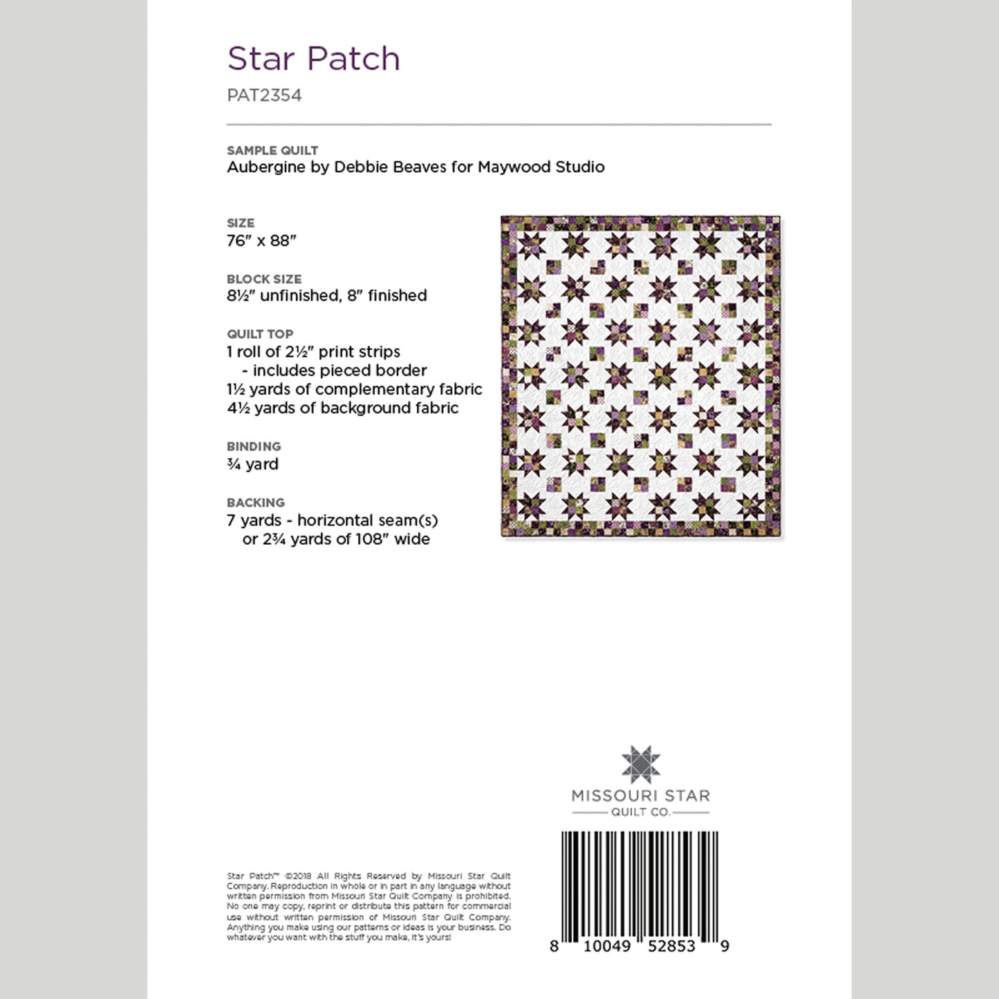 Digital Download - Star Patch Quilt Pattern by Missouri Star Alternative View #1