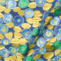 Gustav Klimt - Flowers Sapphire Metallic Yardage
