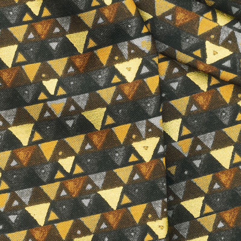 Gustav Klimt - Triangles Black Metallic Yardage Alternative View #1