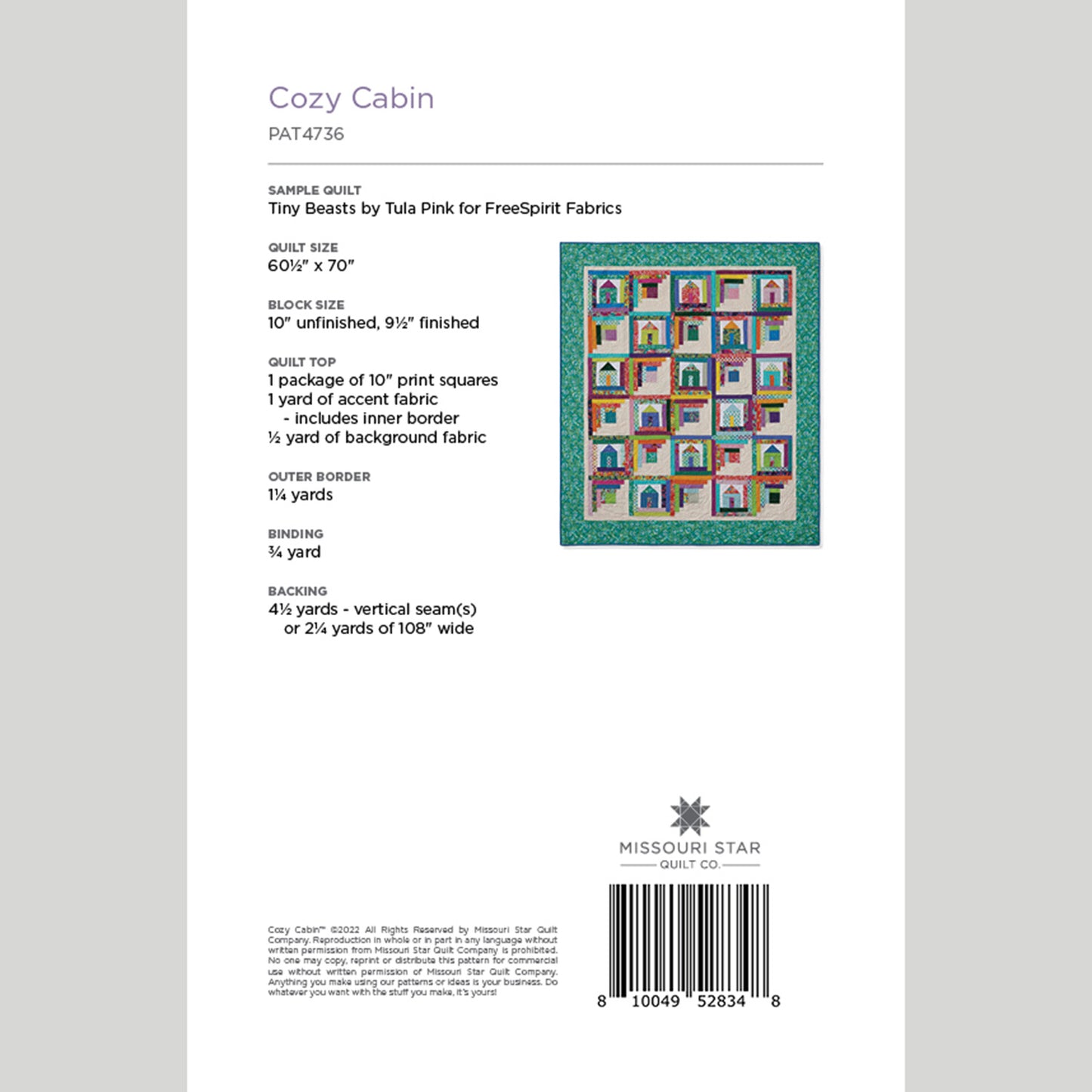 Digital Download - Cozy Cabin Quilt Pattern by Missouri Star Alternative View #1