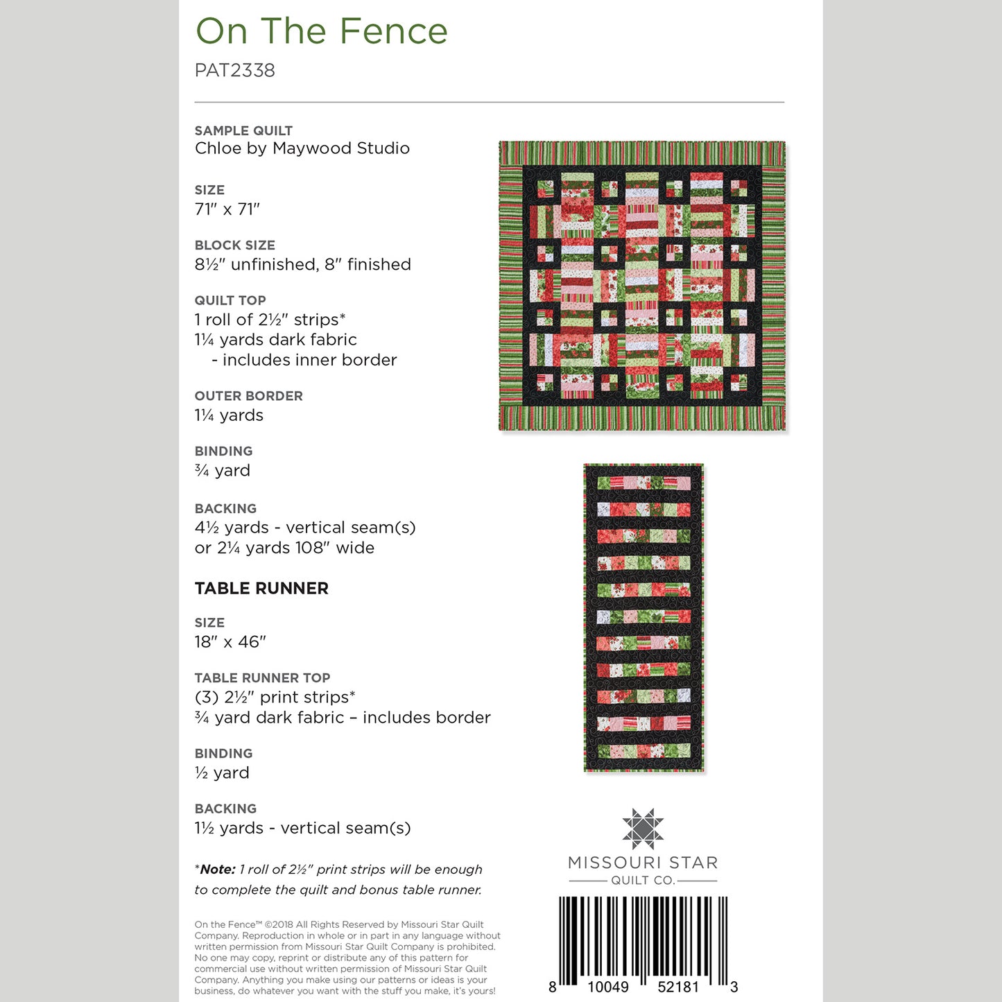 Digital Download - On the Fence Quilt Pattern by Missouri Star Alternative View #1