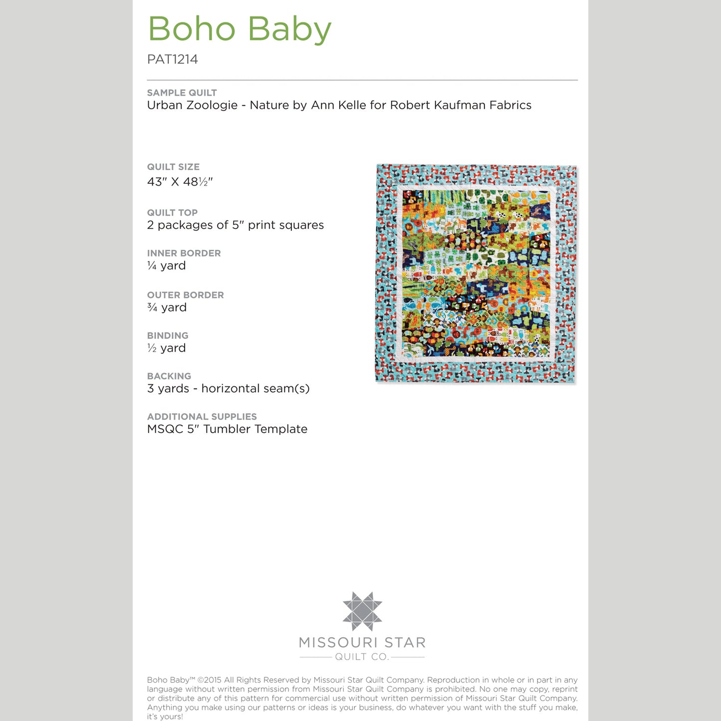 Digital Download - Boho Baby Pattern by Missouri Star Alternative View #1