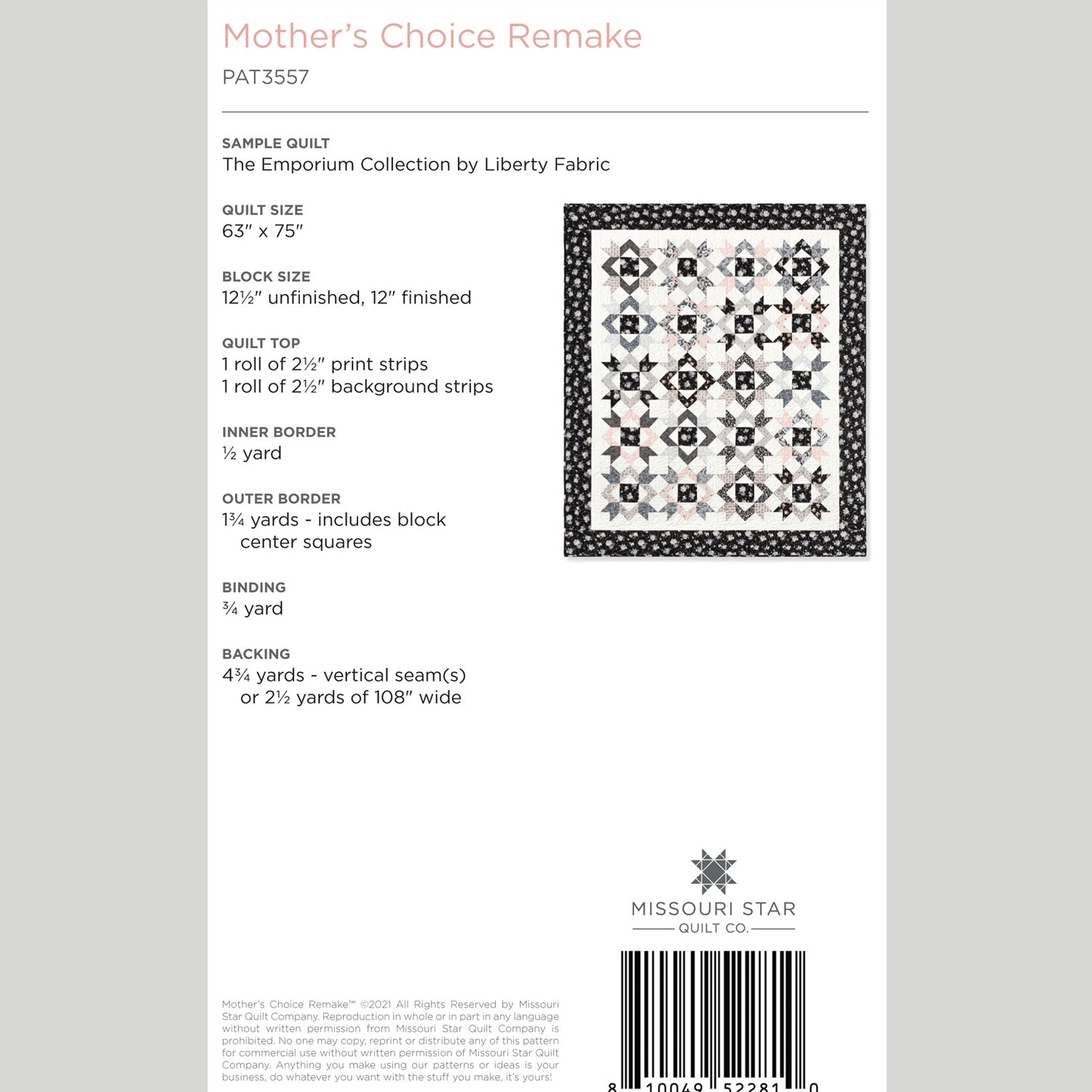 Digital Download - Mother's Choice Remake Quilt Pattern by Missouri Star Alternative View #1
