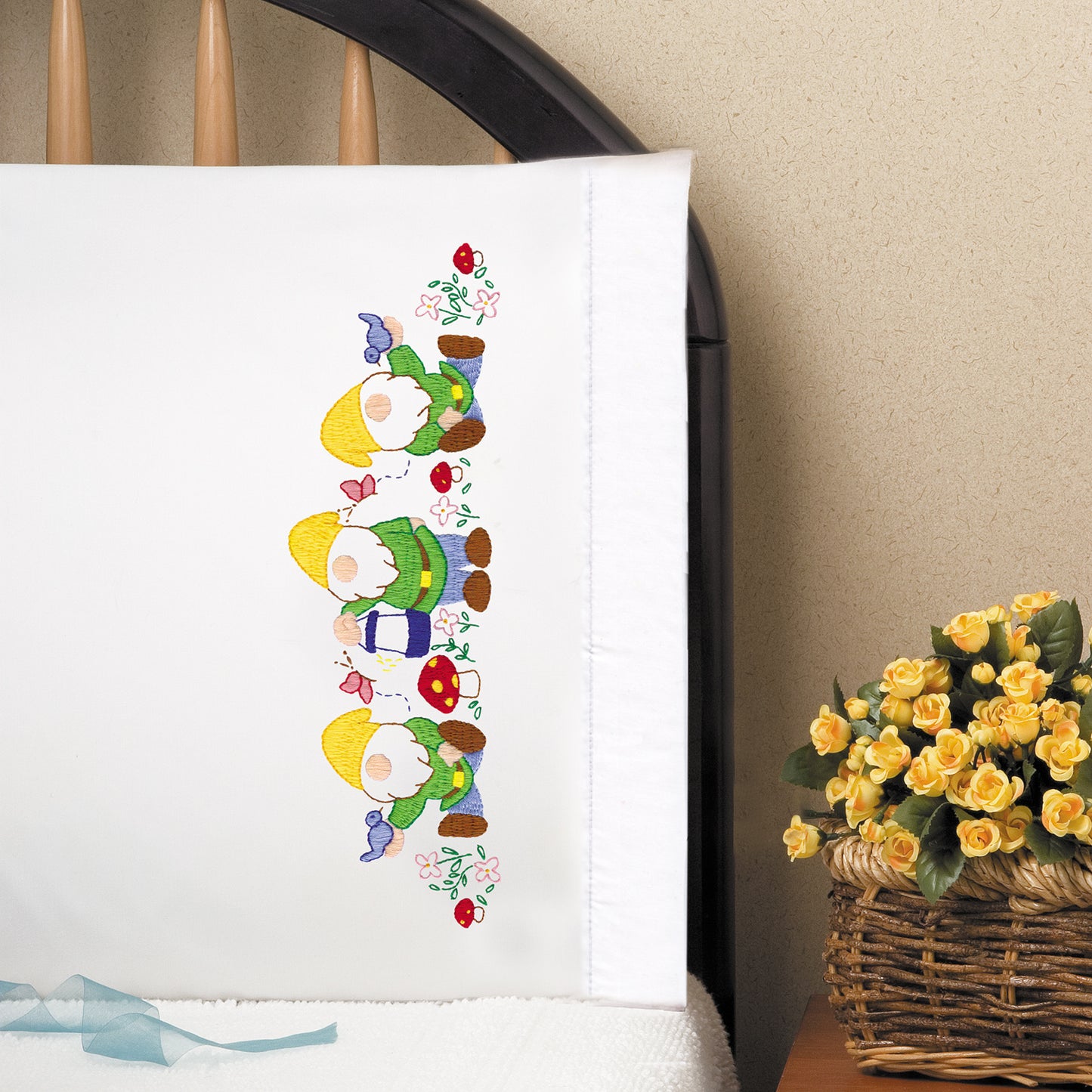 Gnomes Embroidery Pillowcase Set Primary Image