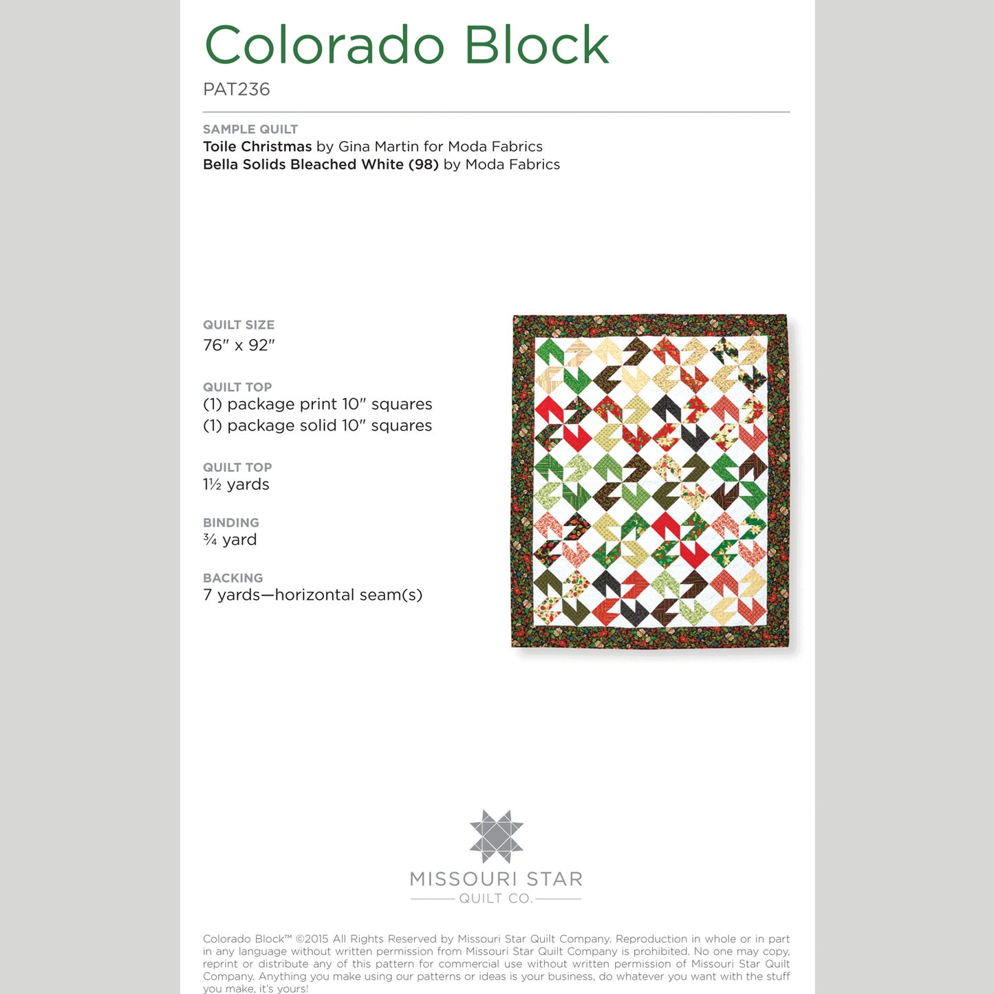 Digital Download - Colorado Block Quilt Pattern by Missouri Star Alternative View #1