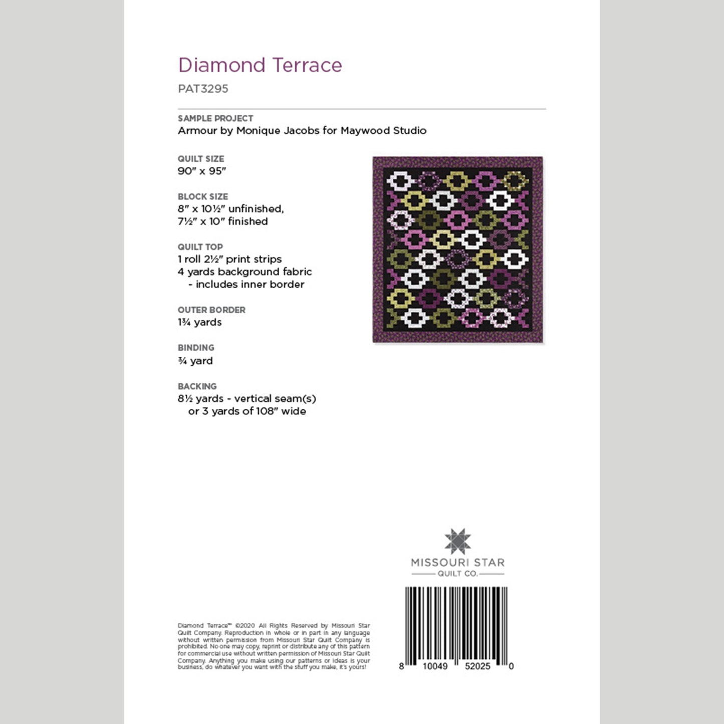 Digital Download - Diamond Terrace Quilt Pattern by Missouri Star Alternative View #1