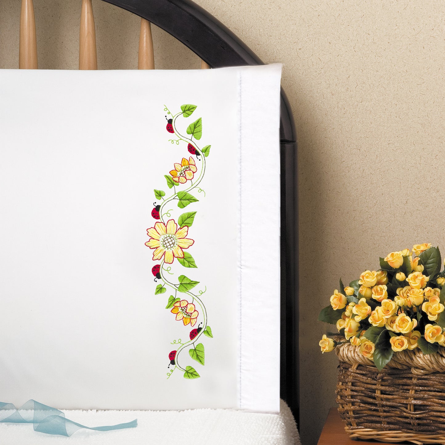 Sunflowers Embroidery Pillowcase Set Primary Image