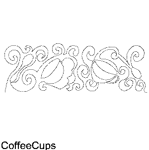 Coffee Cups Machine Quilting Pattern