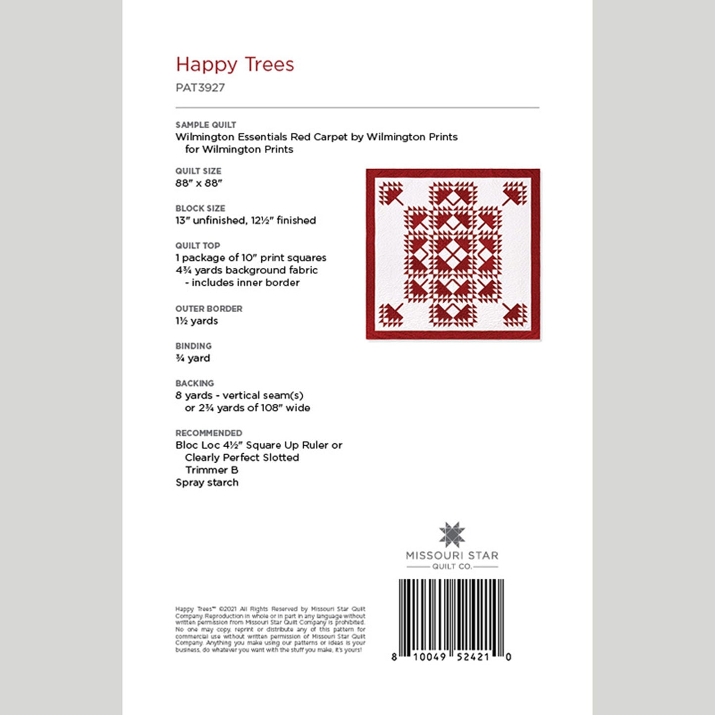 Digital Download - Happy Trees Quilt Pattern by Missouri Star Alternative View #1