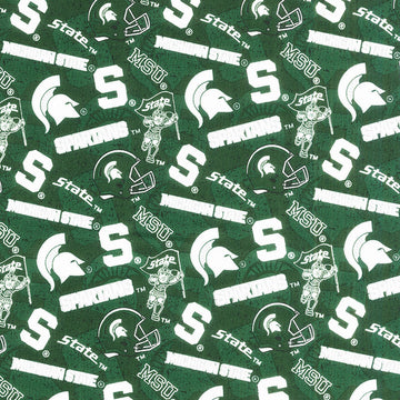 NCAA - Michigan State Tone on Tone Dark Green Yardage Primary Image