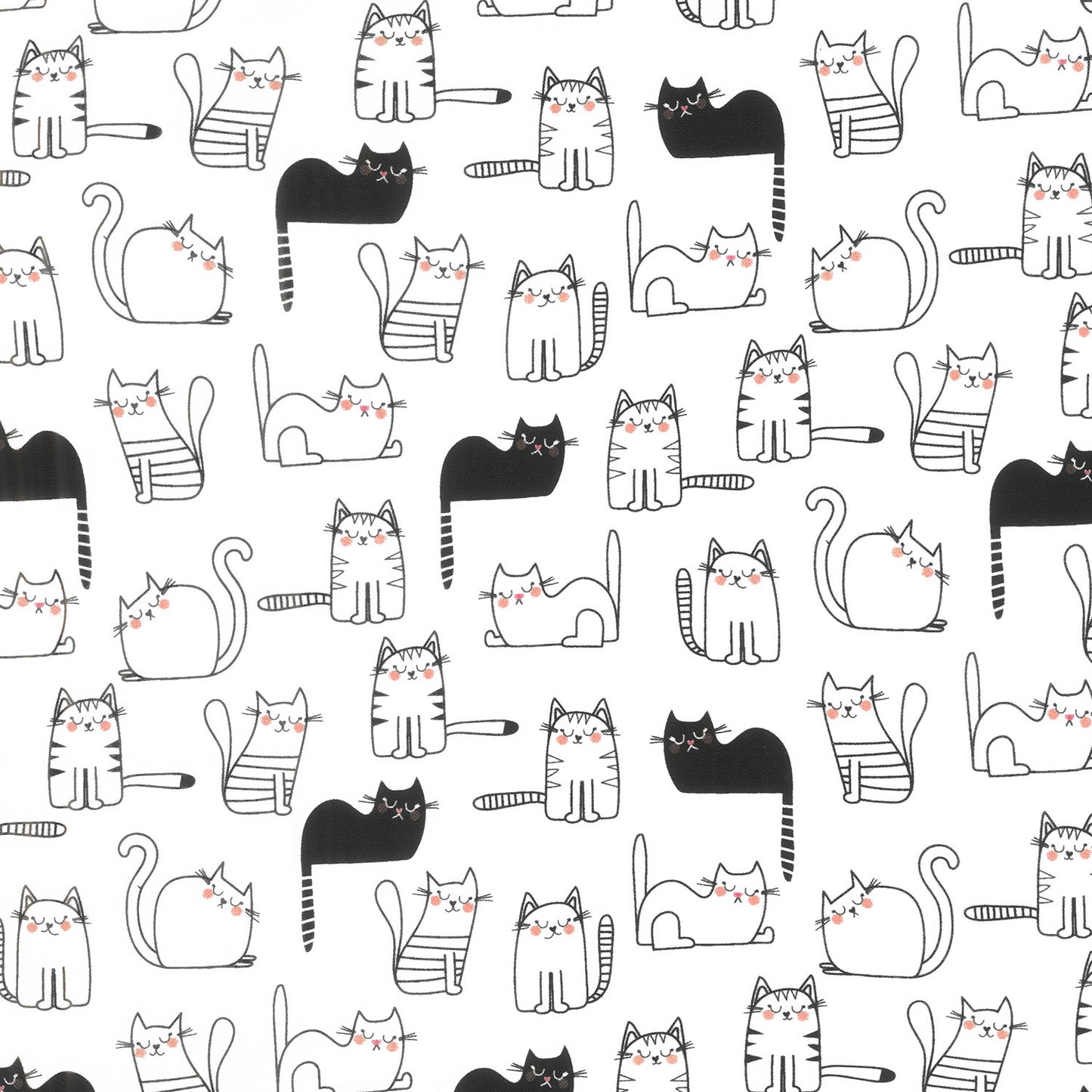 Cats (Timeless Treasures) - Cats Nap Time White Yardage Primary Image