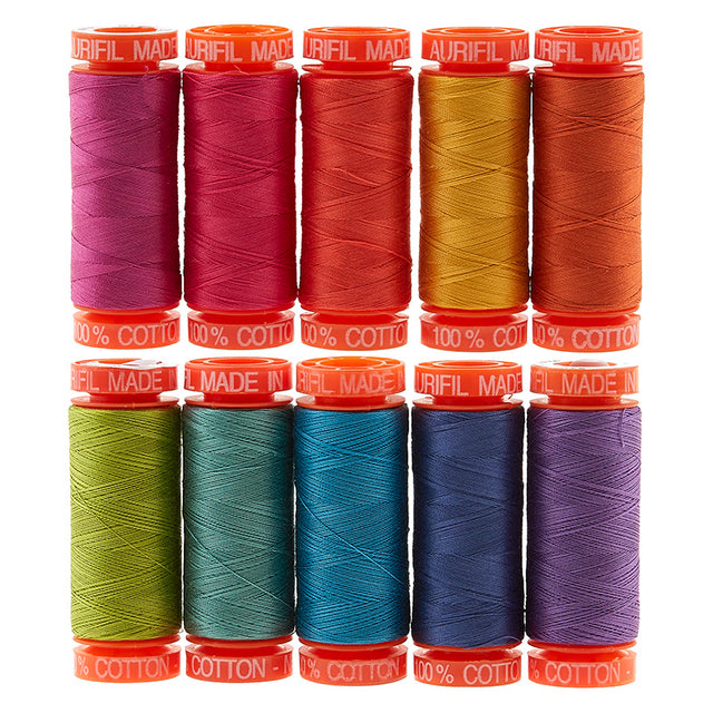 AURIfil Tula Pink Dragon's Breath 50WT Cotton Thread Collection - 10 Small Spool Pack Primary Image