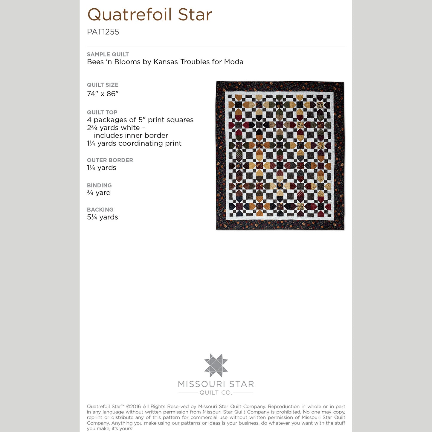 Digital Download - Quatrefoil Star Quilt Pattern by Missouri Star Alternative View #1