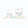 Kittens Embroidery Pillowcase Set