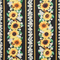 Advice from a Sunflower - Sunflower & Butterflies 11" Stripe Black Yardage